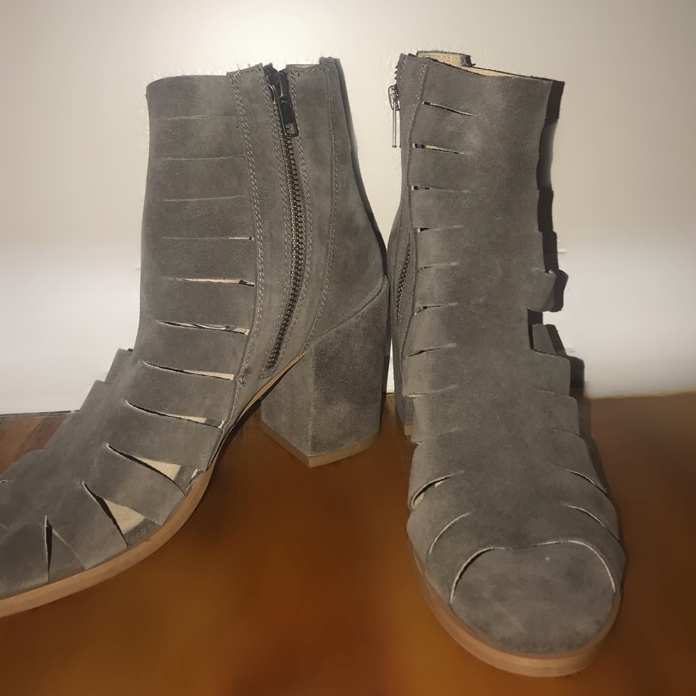 Canopy Suede Peep Toe Bootie